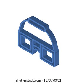 Goggles isometric left top view 3D icon