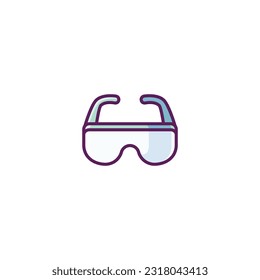 Goggles Lab Filled Icon - Science and Chemical Elements Icon Vector Illustration Isolated.