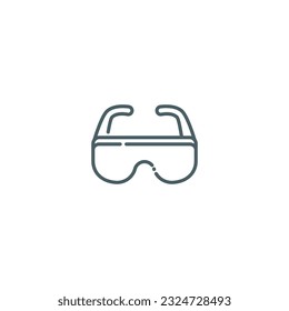Goggles Lab Outline Icon - Science and Chemical Elements Icon Vektorgrafik isoliert.