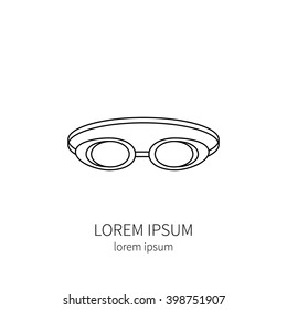 Goggles  line icon isolated on white background vector illustration.