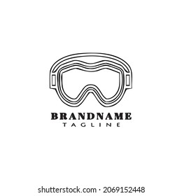goggles logo cartoon icon design template black modern isolated vector illustration