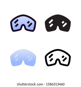 Goggles logo icon design in four style. Line, Glyph, Flat Gradient and Color Line style