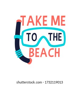 Goggles print design with slogan. Vector illustration design for fashion fabrics, textile graphics, prints.