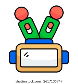 Goggles with remote controller, icon of game accessories