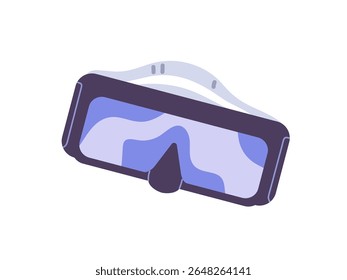 Óculos para mergulho. Máscara para snorkel. Óculos para nadar profundamente debaixo d'água no mar. Equipamento de mergulho para snorkeling subaquático. Ilustração de vetor isolado plano sobre fundo branco