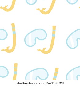 Goggles seamless pattern.Swimming mask.Summer beach vacation