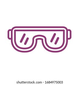 gafas de diseño de ilustración vectorial de estilo de línea de herramientas de seguridad