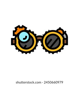 gafas steampunk vintage color icono Vector. gafas steampunk vintage signo. ilustración de símbolo aislado