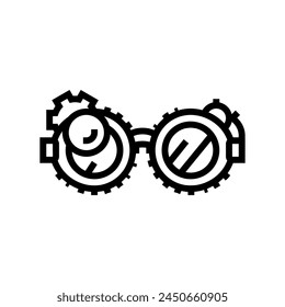 goggles steampunk vintage line icon vector. goggles steampunk vintage sign. isolated contour symbol black illustration