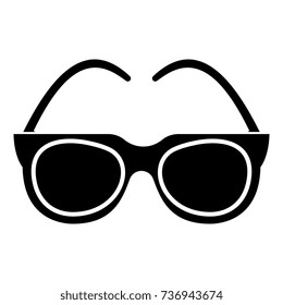goggles - sunglasses icon, vector illustration, black sign on isolated background