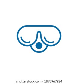 Goggles swim logo design vector template