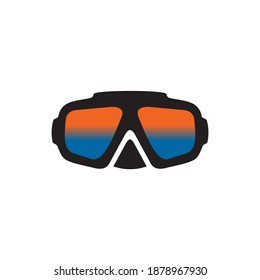 Goggles swim logo design vector template