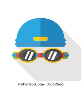 Goggles And Swimming Cap Flat Icon