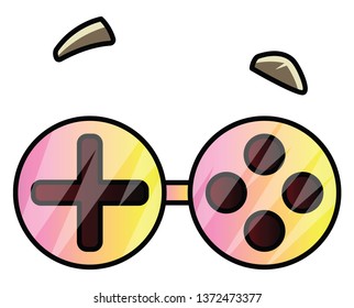 Goggles that are shaped like joystick illustration vector on white background 