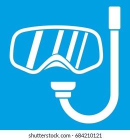 Goggles and tube for diving icon white