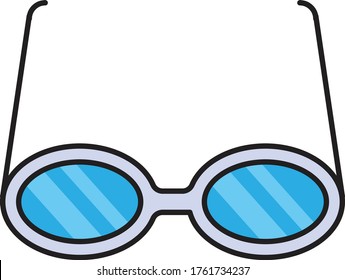 goggles vector flat color icon 