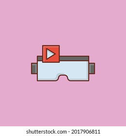 goggles vector flat color icon