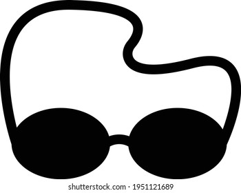 icono plano de glifos vectoriales de gafas