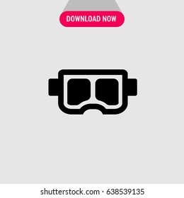 Goggles Vector Icon,  The big glasses for eyes protection symbol. Simple, modern flat vector illustration for mobile app, website or desktop app   