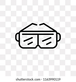 Goggles vector icon isolated on transparent background, Goggles logo concept
