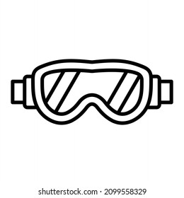 Icono De Contorno De Vector Goggles Aislado En Fondo Blanco

