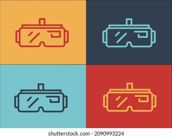 Goggles Visual Logo Template, Simple Flat Icon of goggles,visual,device