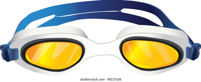 Goggles Yellow Glass - Vector Illustration