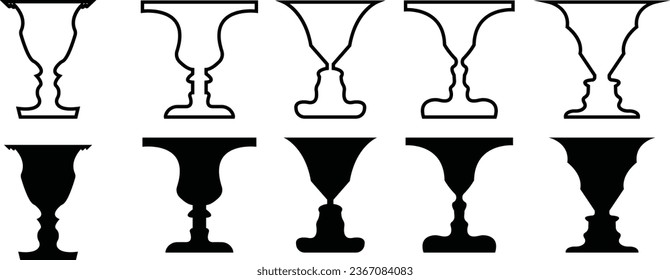 goglet icons Vector Silhouette Set isolated on white background