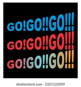 ¡¡¡VAMOS!!VAMOS!! logotipo de texto vectorial color completo, para el diseño de pegatinas de carreras.