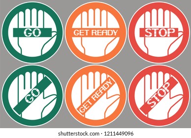 Go-green sign,get ready-orange sign,stop-red sign.
Textual information requiring specific actions at specific times.