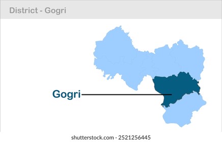 Unterbezirkskarte Gogri, Bezirk Khagaria, Bundesstaat Bihar, Republik Indien, Regierung von Bihar, indisches Territorium, Ostindien, Politik, Dorf, Tourismus