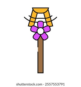 gohei wand shintoism line icon vector. gohei wand shintoism sign. isolated symbol illustration