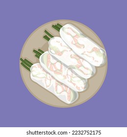 Goi Cuon Wan background. Design with cartoon style. Vector design illustration.