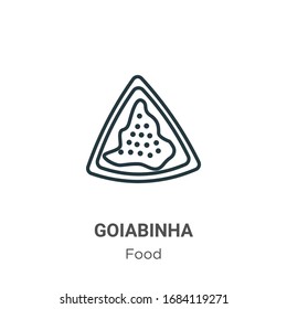 Icono vectorial del contorno de Goiabinha. Icono de goiabinha negro de línea delgada, ilustración de elemento simple vector plano del concepto de alimento editable trazo aislado en fondo blanco