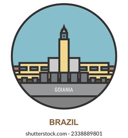 Goiania. Cities and towns in Brazil. Flat landmark