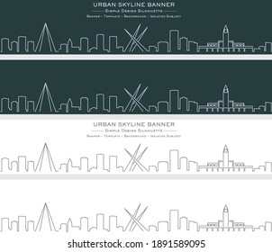 Goiania Single Line Skyline Profile Banner