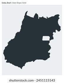 Goias, Brazil. Simple vector map. State shape. Solid style. Border of Goias. Vector illustration.