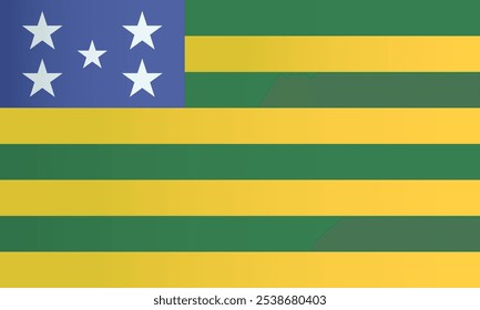  Bandera de Goias Estado de Brasil. Bandeira oficial de Goias. Vector