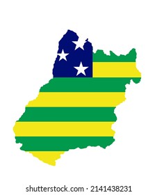 Ilustración de silueta vectorial de la bandera de Goias aislada en fondo blanco. Símbolo del mapa de Goias, estado de Brasil. Territorio sudamericano.