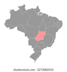 Goias Map, Bundesstaat Brasilien. Vektorgrafik.