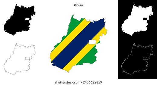 Goias state outline map set