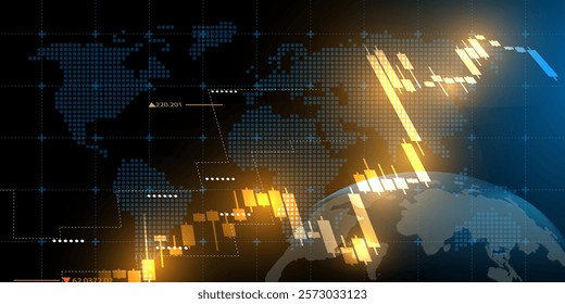 Goid trading chart background vector editable