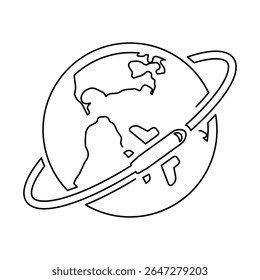 Indo para o exterior Icon, gráficos de vetor de linha