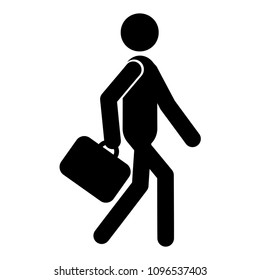 Going businessman icon, isolated on white background