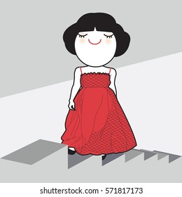 Going Confidently In The Direction Of Your Dreams Concept Card Character illustration