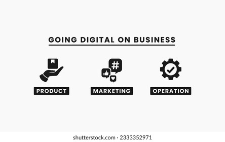 Going digital illustration vector for business design element. Going digital sign for business design element. Best Going digital vector for presentation design and business education.