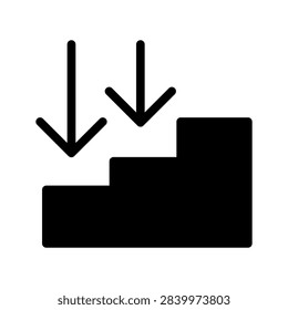Going Down Icon Vector Symbol Design Illustration