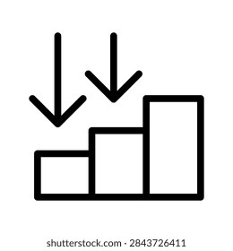 Going Down Icon Vector Symbol Design Illustration
