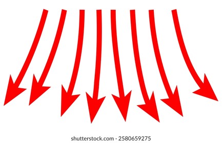 going Up and Down sign with green and red arrows vector. Flat design vector illustration concept of sales bar chart symbol icon with arrow moving down and sales bar chart with arrow moving up. eps10