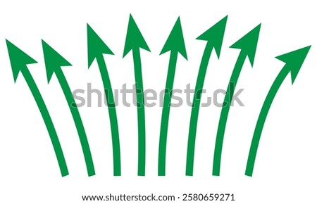 going Up and Down sign with green and red arrows vector. Flat design vector illustration concept of sales bar chart symbol icon with arrow moving down and sales bar chart with arrow moving up. eps10